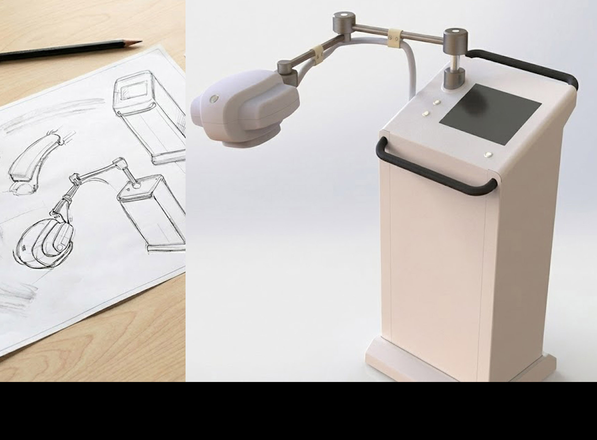 Diseño de equipo médico-estético moderno con pantalla táctil integrada