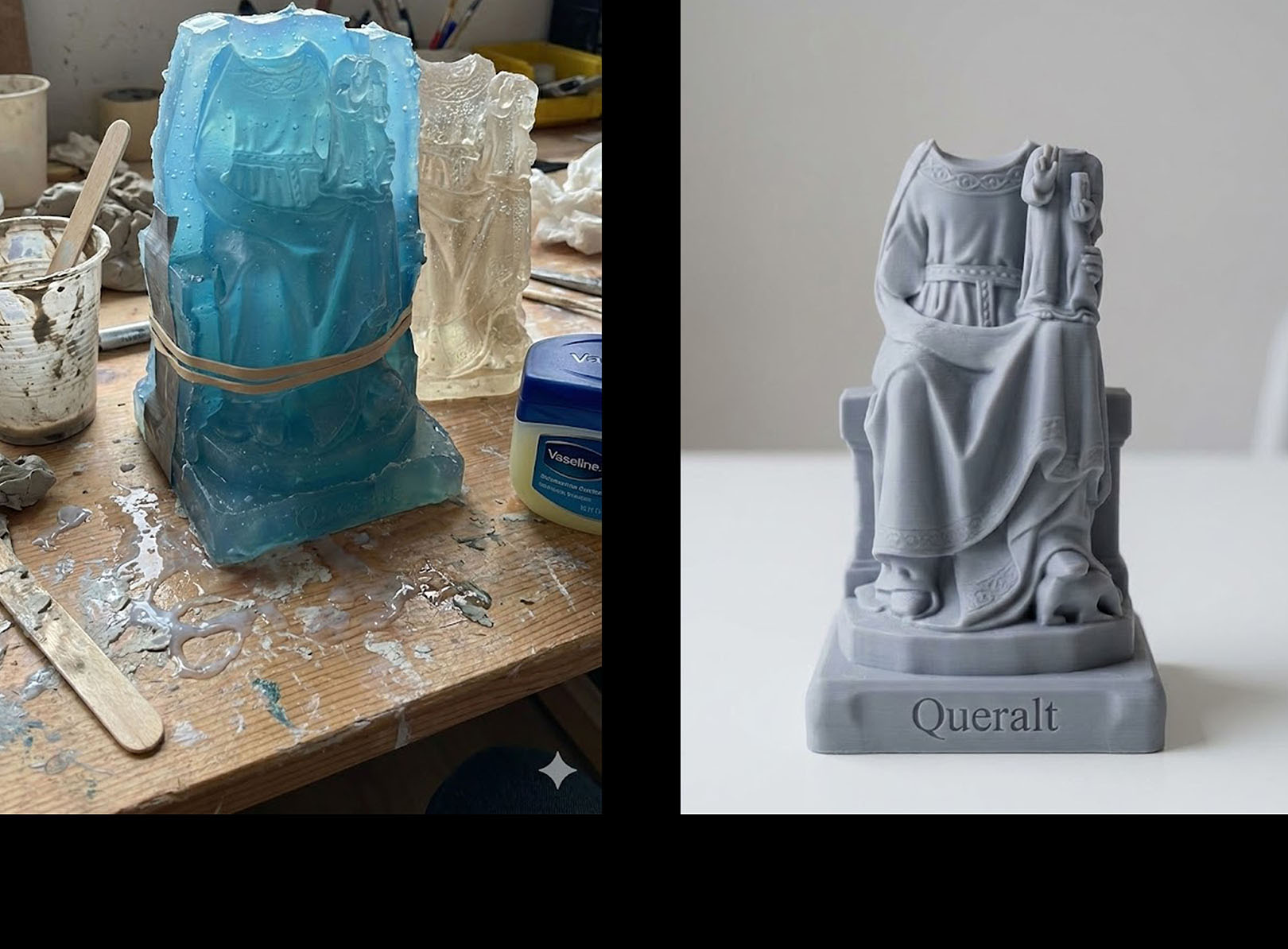 Diseño y fabricación de molde de silicona de alta complejidad de la Verge Queralt