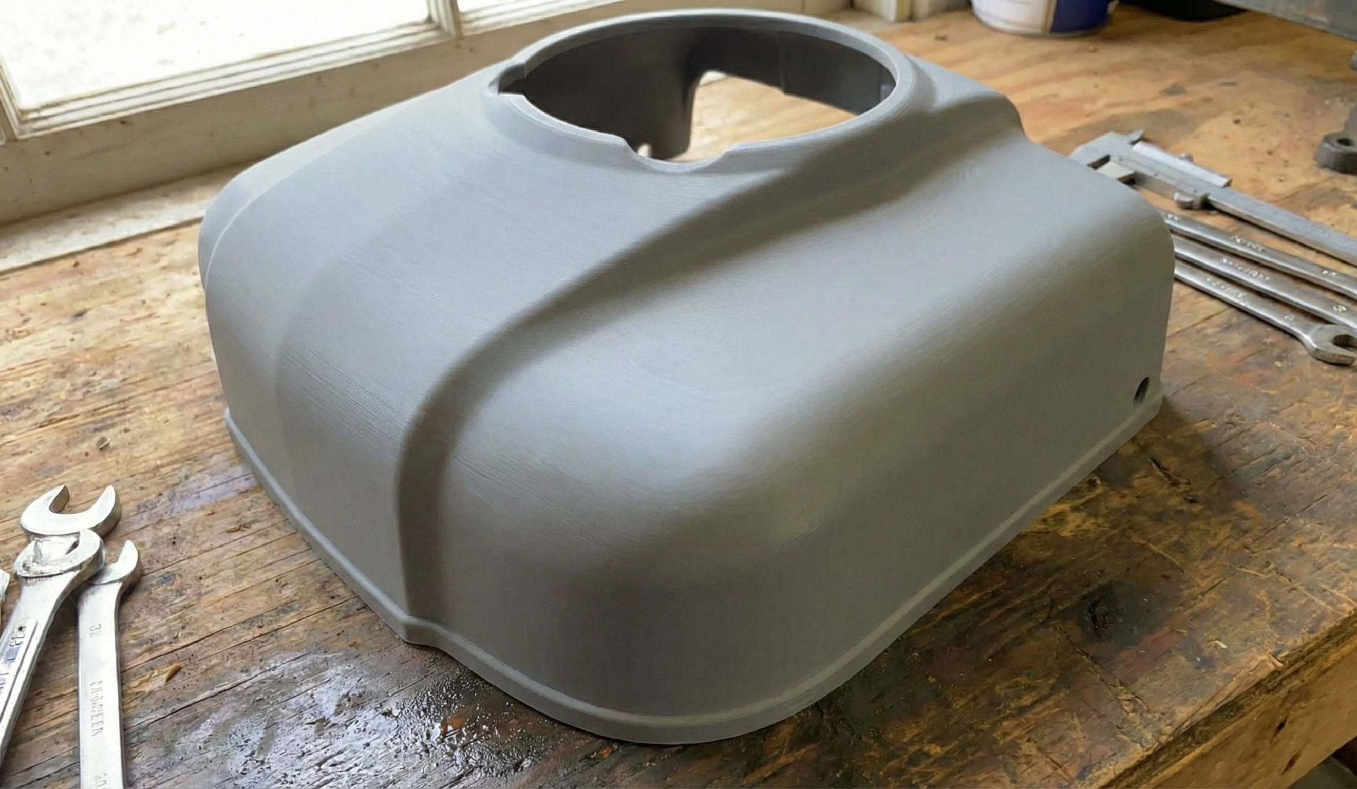 Carcasa de motor reimpresa en 3D, pieza funcional y nueva